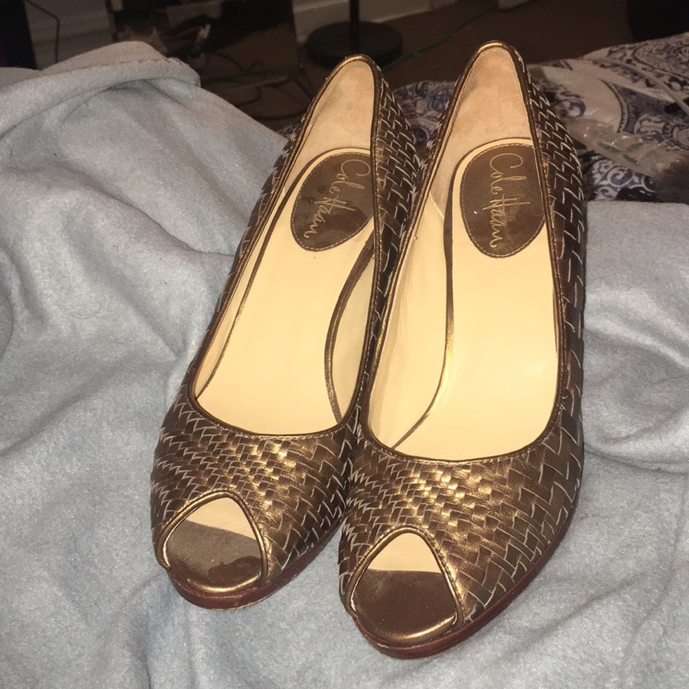 Bronze cole haan heels
